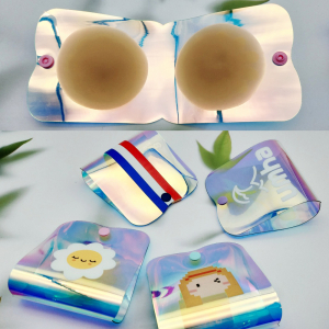 [니플패치 케이스] 누드브라 파우치, 실리콘 니플패치, 휴대용케이스 니플패치, 여행파우치, 수영장 실리콘 브라케이스, 홀로그램 니플패치 케이스