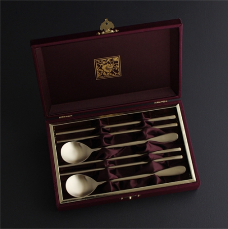 이니셜 소울 골드 2인 수저세트 (국산 304스텐) #2