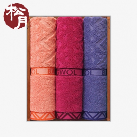 [송월타올]베이직 에스닉 기념타올 3P 수건세트 #2