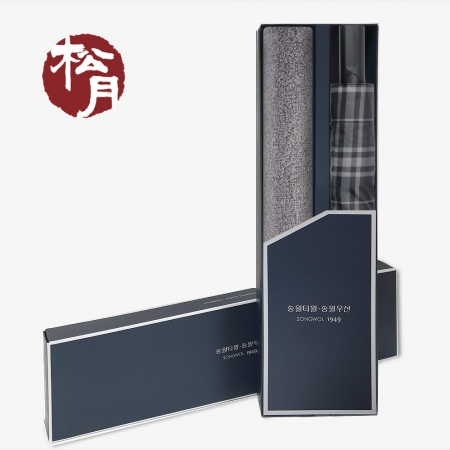 송월 MC2 뉴컬러 타올 + 2단 모던체크 우산 2P 세트, 기념수건, 기념선물 #2