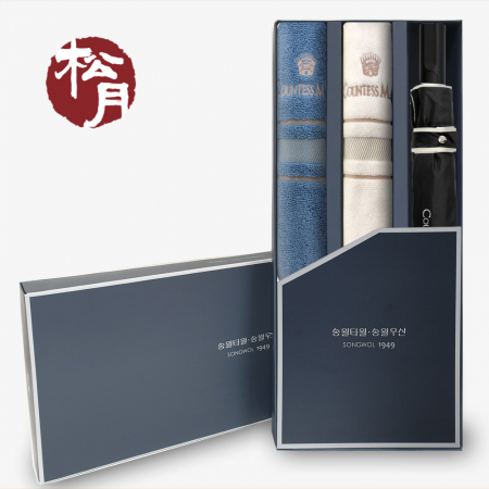 송월 PB3 센치 타올 + 2단 폰지 바이어스 우산 3P 세트, 기념수건, 기념선물 #2