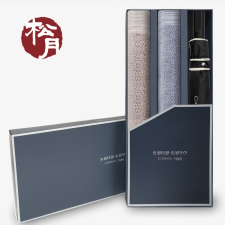송월 PB3 클래식 타올 + 2단 폰지 바이어스 우산 3P 세트, 기념수건, 기념선물 #2