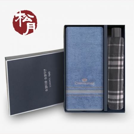 송월 MMC 센치 타올 + 3단 CM 모던체크 우산 2P 세트, 기념수건, 기념선물 #2