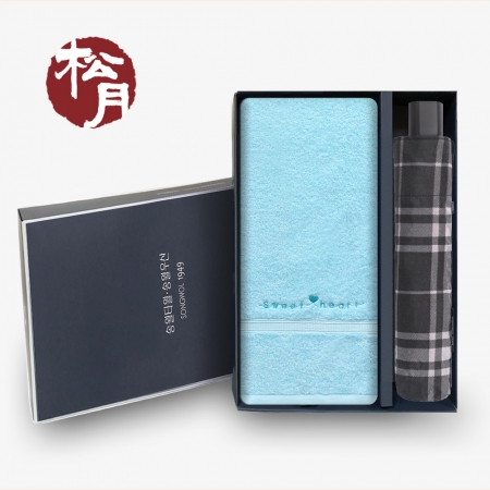 송월 MMC 스윗하니 타올 + 3단 CM 모던체크 우산 2P 세트, 기념수건, 기념선물 #2