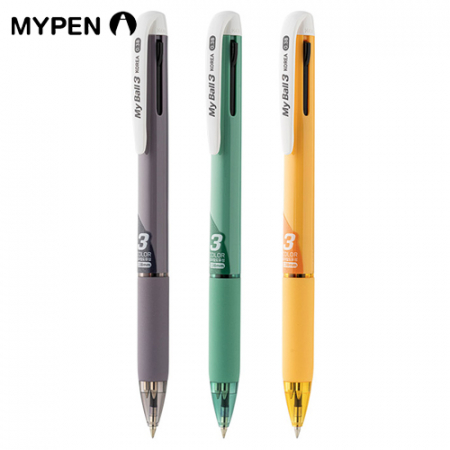 마이펜 마이볼 초저점도 유성 3색 볼펜 0.38mm #2
