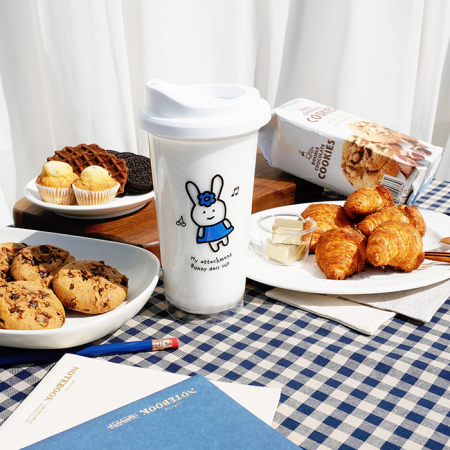 제로웨이스터 애착토끼인형 리유저블컵 캡2종 텀블러 보틀 컵 트라이탄컵 #4