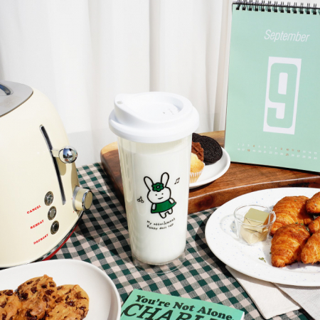 제로웨이스터 애착토끼인형 리유저블컵 캡2종 텀블러 보틀 컵 트라이탄컵 #3