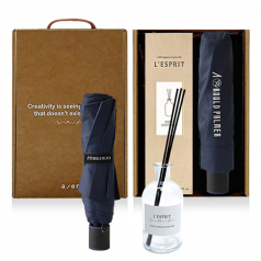 레스쁘리 고급 우유병 디퓨저 세트 BB (디퓨저 BASIC 150ml +  아놀드파마 3단 수동폰지 컬러 우산)