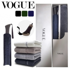 보그 3단 수동 자수 로고 우산 + 백화점 타올 (140g) 세트