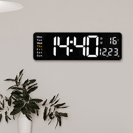 넥스원 LED 크로노그래프 디지털 직사각벽시계 리모컨 4 colors #5