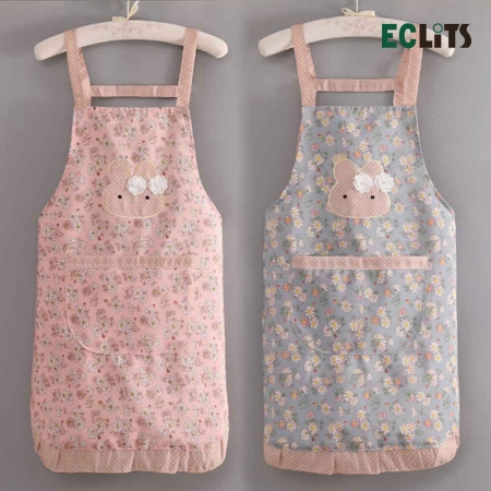 에클리츠 토끼 자수 앞치마 단체 식당 카페 어린이집 주방 업소 #2