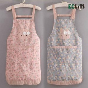 에클리츠 토끼 자수 앞치마 단체 식당 카페 어린이집 주방 업소