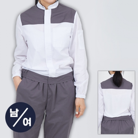 남자 여자 단체 배색 등 메쉬 위생복 긴팔 상의 #3