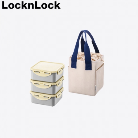 락앤락 823 데일리 코튼 찬합 세트 정사각 3단 #2