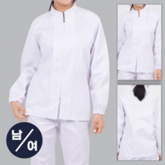 남자 여자 단체 면 혼방 집업 위생복 긴팔 상의