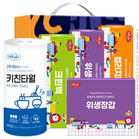 탑셰프 키친타올 + 위생장갑 + 정사각 위생장갑 + 지퍼백 4종 (5종) 중 (a) #2