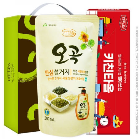 무궁화 오곡안심 설거지 세제 300ml + 빨아쓰는 키친타올 (2종) (a) #3