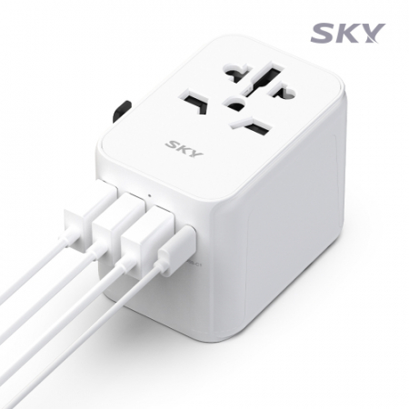 스카이 필 여행용올인원 해외 멀티 플러그 4포트 어댑터 17W #5