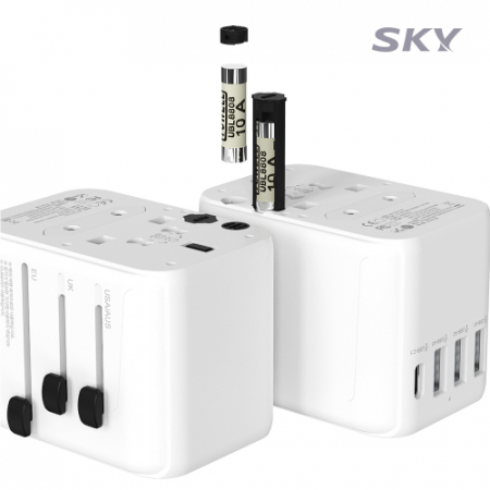 스카이 필 여행용올인원 해외 멀티 플러그 4포트 어댑터 17W #7