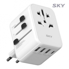 스카이 필 여행용올인원 해외 멀티 플러그 4포트 어댑터 17W