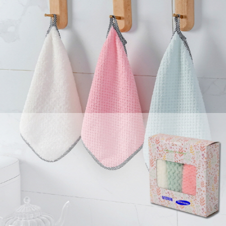 극세사 바이어스 고리 행주 3p 25cm×25cm #2