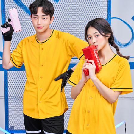 베이스볼 옐로우 티셔츠, 야구티 행사용 단체티 옐로우 // 전사 인쇄 #2