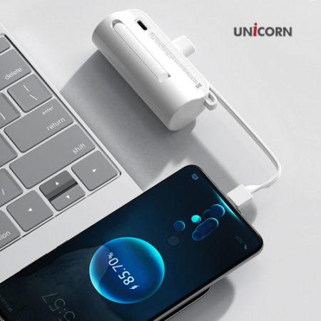 유니콘 휴대용 미니 도킹형 5000mAh 보조배터리 아이폰, C타입 겸용 및 거치가능 PD-5000M #4