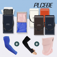 플씨드 국산 일반 밴딩 쿨 토시 + 국산 고급 손등 커버형 쿨 토시 + 국산 물방울 쿨 스카프 + 귀걸이 쿨 마스크 4종 패키지 세트