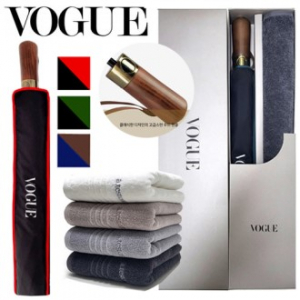 보그 우산 2단 양면 배색 우산 +백화점 타올 (140g) 세트