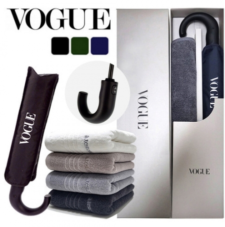 보그 3단 자동곡자 우산 + 백화점 타올 (140g) 세트 #2
