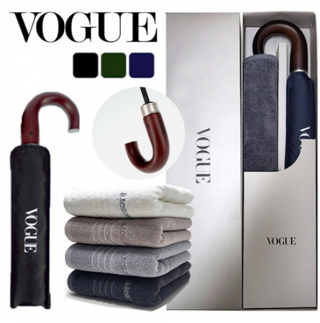 보그 3단 자동 거꾸로 우산 + 백화점 타올 (140g)세트 #2