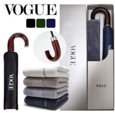 보그 3단 자동 거꾸로 우산 + 백화점 타올 (140g)세트
