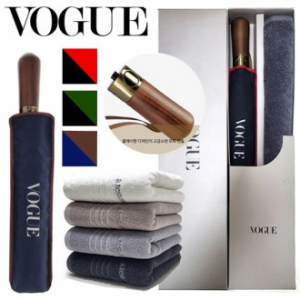 보그 3단 자동 양면배색 우산 + 백화점 타올 (140g) 세트