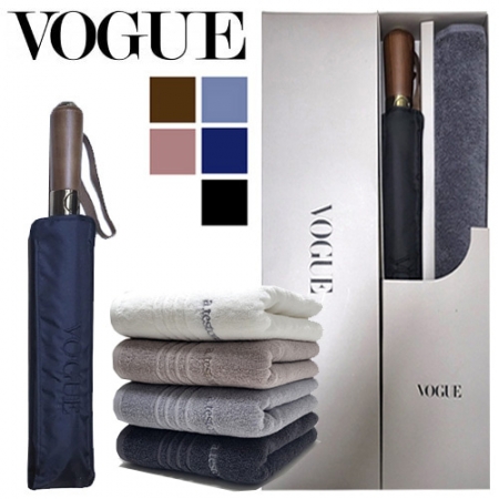 보그 3단 자동 네추럴 우산 + 백화점 타올 (140g) 세트 #2