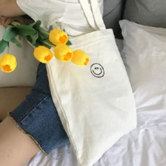 스마일 숄더 에코백