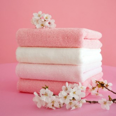 클라우망 데일리 플라워 40수 코마사 타올 150g