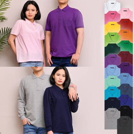 30수 면 혼방 주머니 반팔 긴팔 폴로 카라 티셔츠 #3