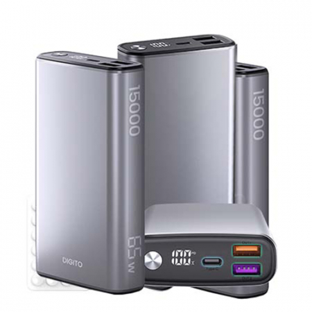 디지토 65W 노트북 고속충전 아이폰 미니 PD 대용량 보조배터리 15000mAh + c to c 60W 케이블 + 27W USB to 8핀 케이블 세트 구성 #2