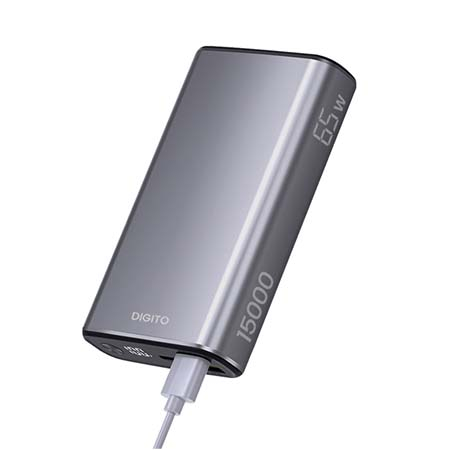 디지토 65W 노트북 고속충전 아이폰 미니 PD 대용량 보조배터리 15000mAh + c to c 60W 케이블 + 27W USB to 8핀 케이블 세트 구성 #3