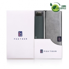PGA 그린 3단 수동우산 + 200g 코마사 타올 세트