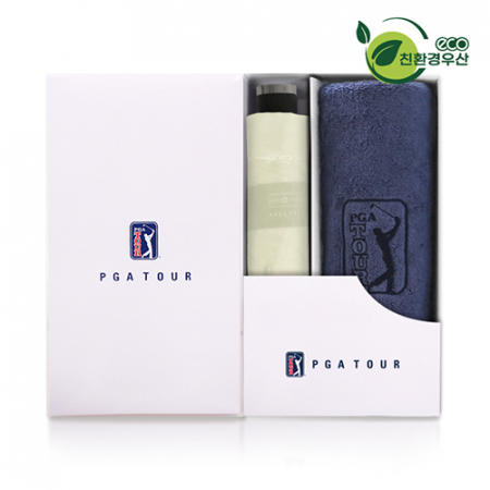 PGA 그린 3단 수동우산 + 190g 호텔타올 세트 #2