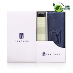 PGA 그린 3단 수동우산 + 190g 호텔타올 세트
