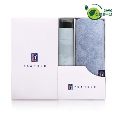 PGA 그린 3단 수동우산 + 180g 모달사 타올 세트 #2