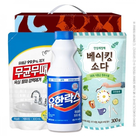 무균무때 300ml + 유한락스 500ml + 탑셰프 베이킹소다 300g리필 (3종) AM #3