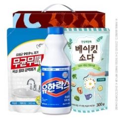 무균무때 300ml + 유한락스 500ml + 탑셰프 베이킹소다 300g리필 (3종) AM