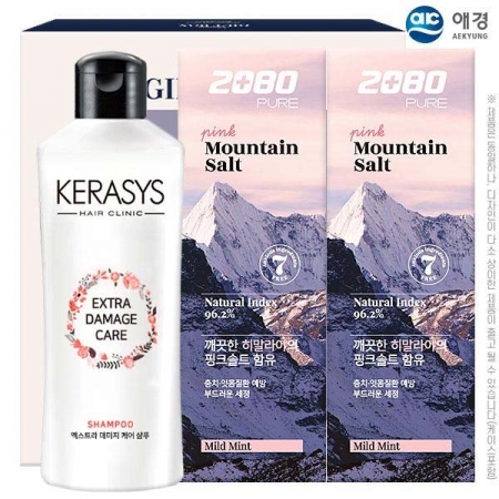 애경 케라시스 샴푸 180ml 용기 2080 히말라야 핑크솔트 치약 100G 2P (3종) (am) #3