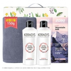 송월타올 150g + 애경 케라시스 샴푸 180ml 용기 * 2P + 2080 히말라야 핑크솔트 치약 100G * 2P 5종 am
