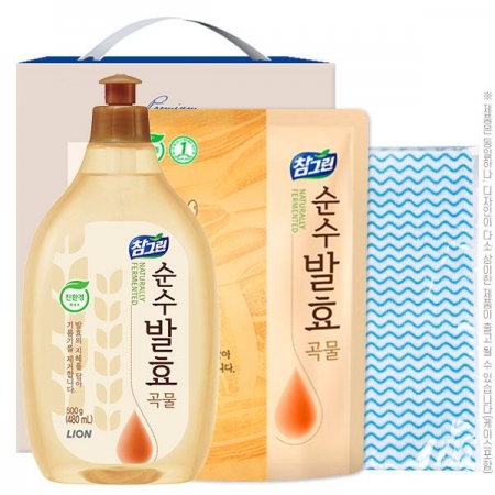 [명절 선물세트 추석 설날] 참그린 곡물 500 용기 곡물 300 리필 행주 (3종) #3