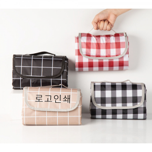 밀리어스 양면 방수 감성 체크 무늬 돗자리 피크닉 매트 팩 고정형 250 x 250
