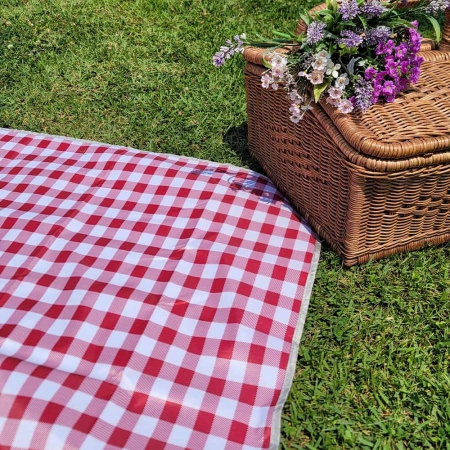 양면 방수 감성 체크 무늬 돗자리 피크닉 매트 팩 고정형 200 x 200 #8